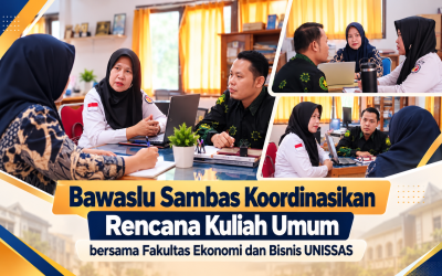 Bawaslu Sambas Koordinasikan Rencana Kuliah Umum bersama Fakultas Ekonomi dan Bisnis UNISSAS